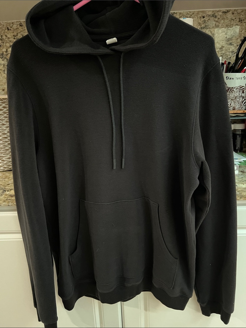 Alo Waffle Lounge Hoodie L/S Black Sz Medium